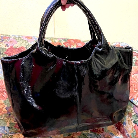 WOW -- Authentic Tod’s Black Patent Leather satchel tote
